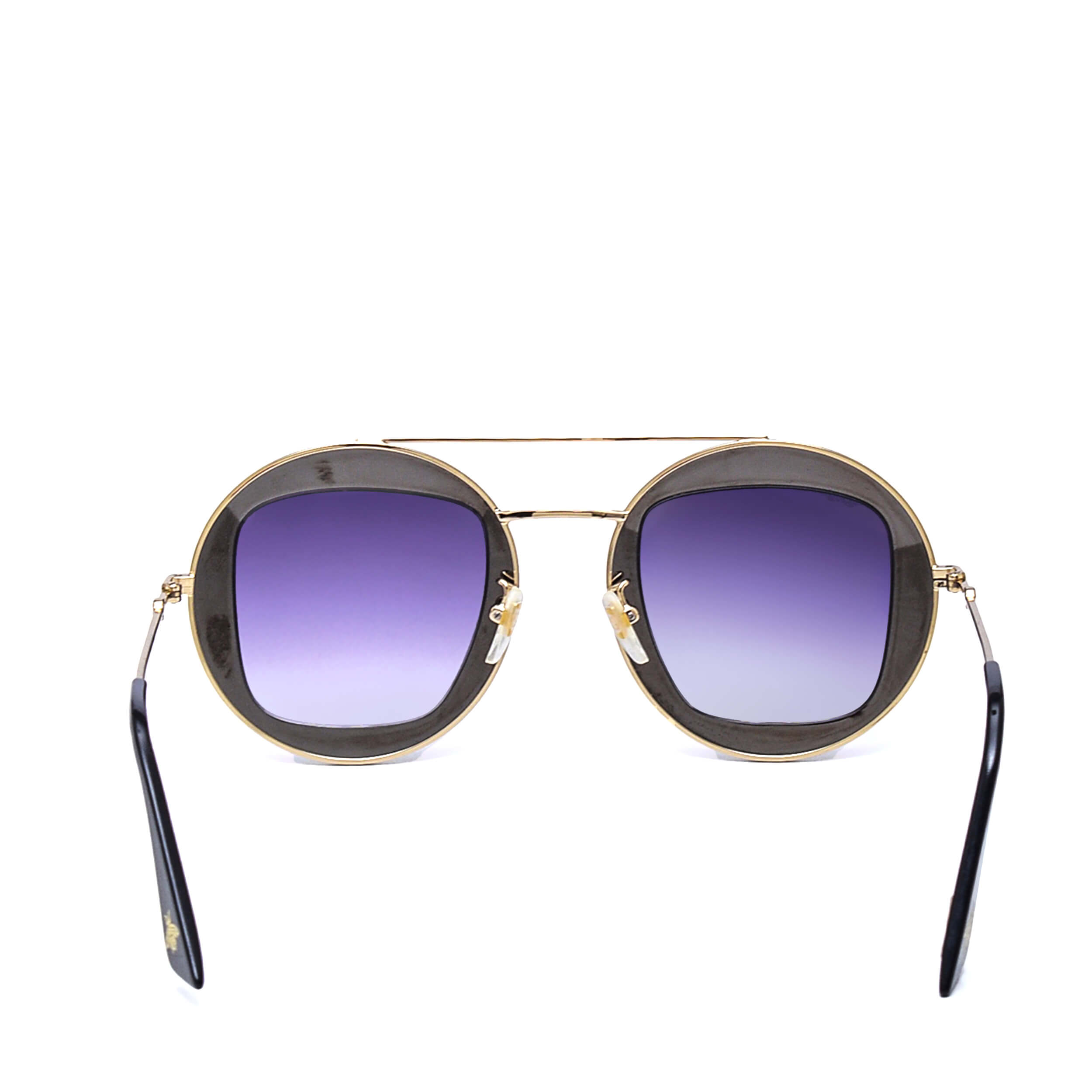 Gucci - Light Gold Tone&Anthracite Bee Detail Sunglasses / GG0105S